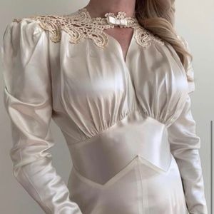 1940s Satin Wedding Gown *RESTORED*